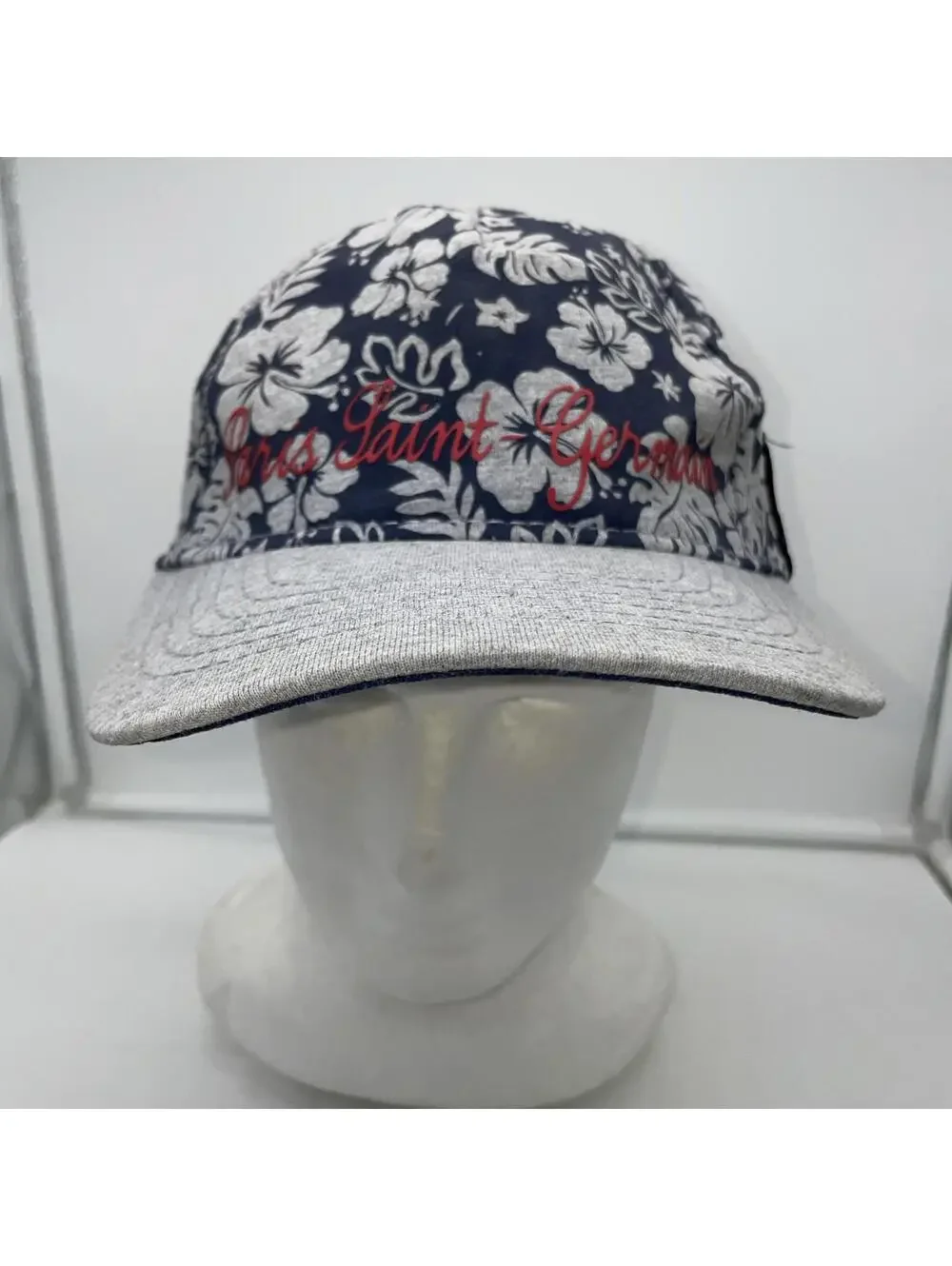 PSG Paris Saint Germain Adjustable 6-Panel Floral Hat Blue/Gray (57 Cm)